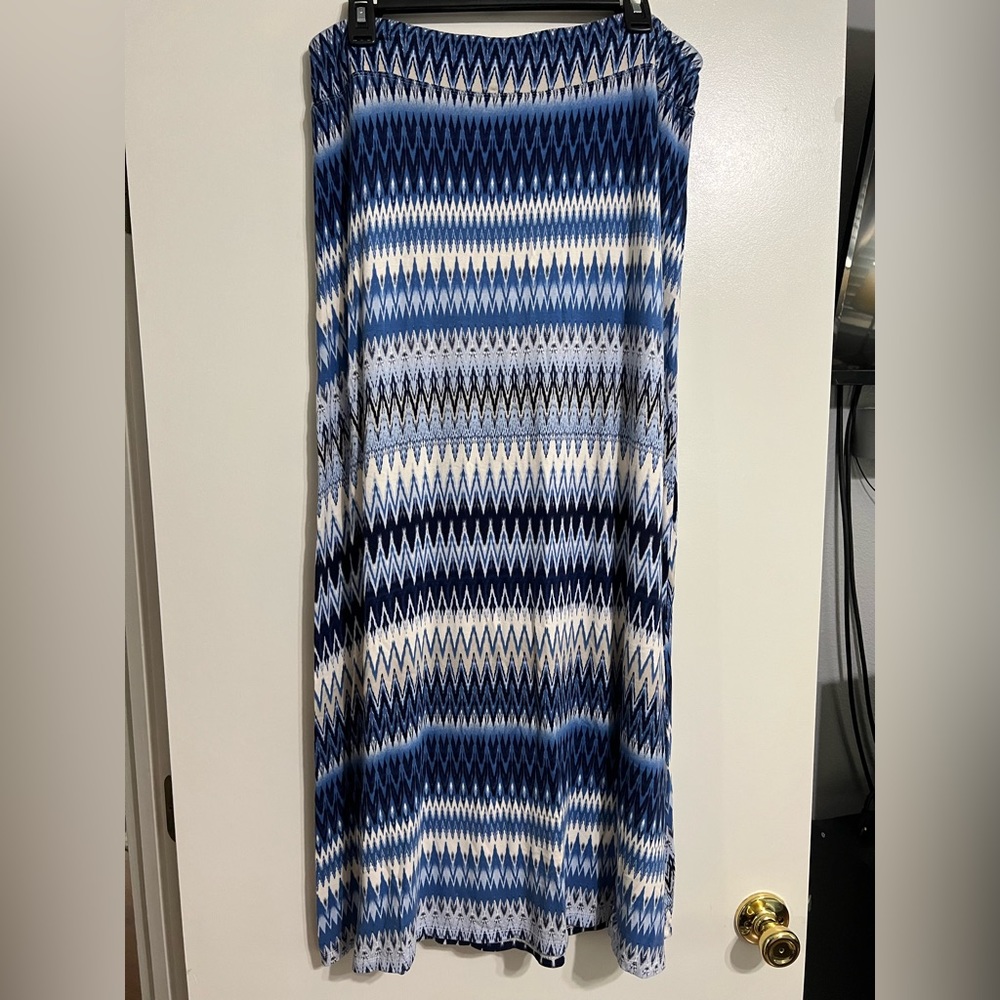Blue and white Maxi Skirt